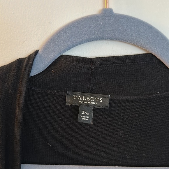 Talbots black open front cardigan - Picture 2 of 4